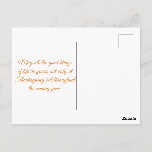 Happy Thanksgiving, 3 foto's grijs sinaasappel vak Briefkaart (Achterkant)