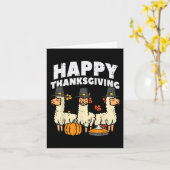 Happy Thanksgiving 3 Llama Herfst Autumn Alpaca Ma Kaart (Gele Bloem)