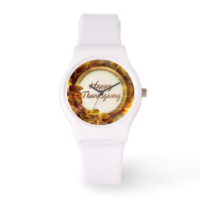 Happy Thanksgiving 3A Watch en Nummeropties Horloge (Voorkant)