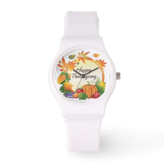 Happy Thanksgiving 5A Watch en Nummeropties Horloge (Voorkant)