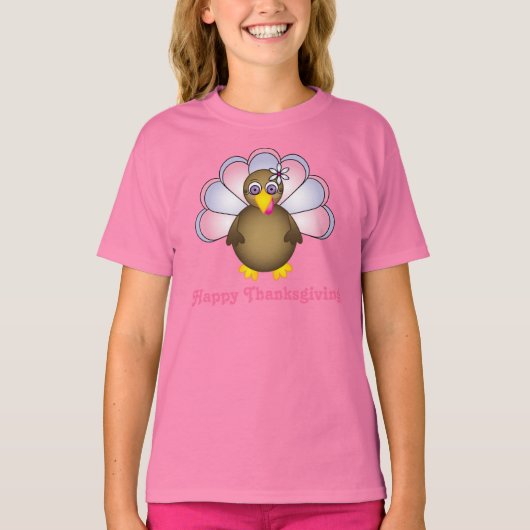 Happy Thanksgiving aan mevrouw Turkey T-shirt (Voorkant)