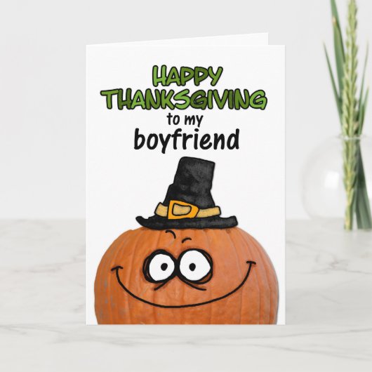 Happy Thanksgiving aan mijn Boyvriend Feestdagen Kaart (Voorkant)