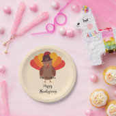 Happy Thanksgiving aan Turkije gepersonaliseerd pa Papieren Bordje (Feest)