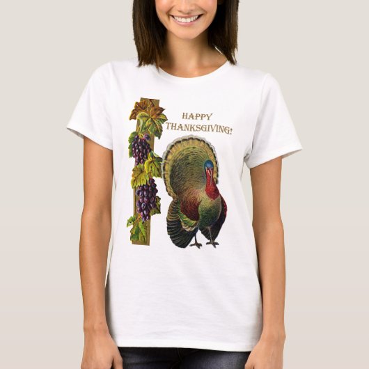  Happy Thanksgiving aan Turkse vrouwen T-shirt (Voorkant)