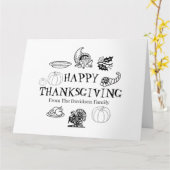 Happy Thanksgiving aangepaste familienaam Card Kaart (Gele Bloem)