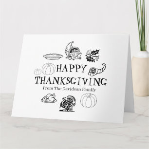 Happy Thanksgiving aangepaste familienaam Card Kaart