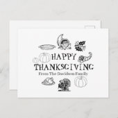 Happy Thanksgiving aangepaste familienaam Feestdagenkaart (Voorkant / Achterkant)