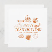 Happy Thanksgiving aangepaste familienaam Feestdagenkaart (Voorkant / Achterkant)