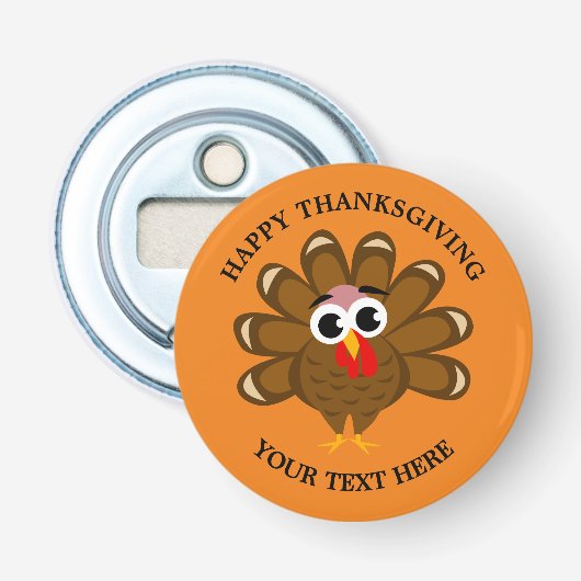 Happy Thanksgiving aangepaste magnetische flesopen Button Flesopener (Voorkant)