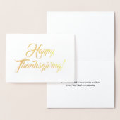 Happy Thanksgiving aangepaste scriptnaam elegant Folie Kaarten (Display)