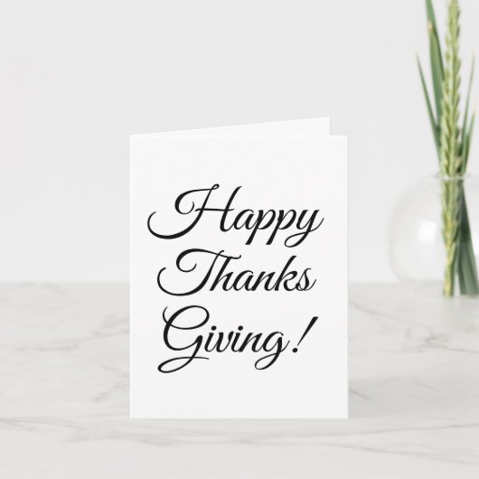 Happy Thanksgiving aangepaste scripttypografie Kaart (Voorkant)