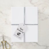 Happy Thanksgiving aangepaste zwarte scriptblades Cadeaulabel (Met Touw)