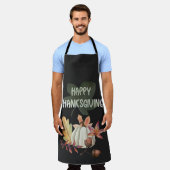 Happy Thanksgiving - Abstracte Herfst pompoen Schort (Gedragen)