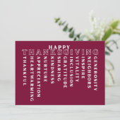 Happy Thanksgiving Acrostic Card Feestdagenkaart (Staand voorkant)