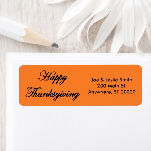 "Happy Thanksgiving" Adresetiketten Etiket (Insitu)