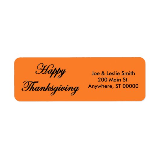 "Happy Thanksgiving" Adresetiketten Etiket (Voorkant)