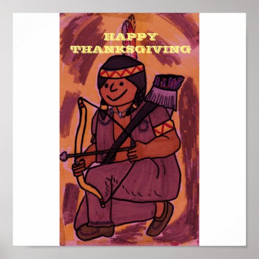 HAPPY THANKSGIVING AMERICAN INDIAN POSTER (Voorkant)