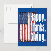 Happy Thanksgiving Amerikaanse vlag Briefkaart (Voorkant / Achterkant)