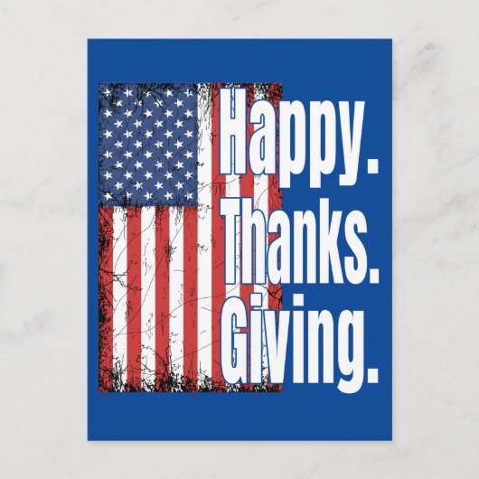 Happy Thanksgiving Amerikaanse vlag Briefkaart (Voorkant)