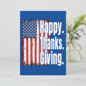 Happy Thanksgiving Amerikaanse vlag Kaart (Staand voorkant)