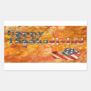 Happy Thanksgiving (Amerikaanse vlag) Rechthoekige Sticker