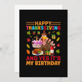 Happy Thanksgiving And It Is My Birthday Kaart (Voorkant / Achterkant)