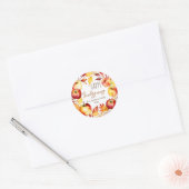 Happy Thanksgiving appelkrans sjabloon Ronde Sticker (Envelop)
