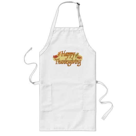 Happy Thanksgiving apron Lang Schort (Voorkant)