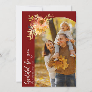 happy thanksgiving arch photo greeting card bedankkaart