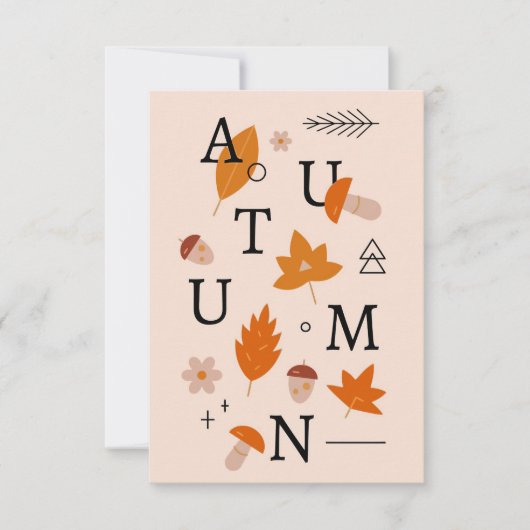 Happy Thanksgiving Autumn Alphabet Bedankkaart (Voorkant)