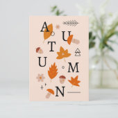 Happy Thanksgiving Autumn Alphabet Bedankkaart (Staand voorkant)