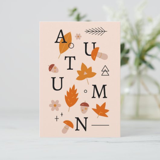 Happy Thanksgiving Autumn Alphabet Bedankkaart (Staand voorkant)