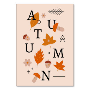 Happy Thanksgiving Autumn Alphabet Kaart