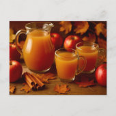 Happy Thanksgiving Autumn Apple Cider Postcard Feestdagenkaart (Voorkant)