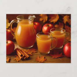 Happy Thanksgiving Autumn Apple Cider Postcard Feestdagenkaart