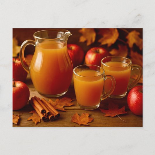 Happy Thanksgiving Autumn Apple Cider Postcard Feestdagenkaart (Voorkant)