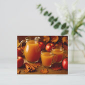 Happy Thanksgiving Autumn Apple Cider Postcard Feestdagenkaart (Staand voorkant)