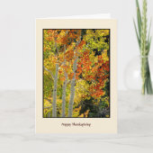 Happy Thanksgiving Autumn Aspens, Herfstkleuren Ka Feestdagen Kaart (Voorkant)