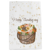 Happy Thanksgiving Autumn Barrel of Pumpkins Medium Cadeauzakje (Voorkant)
