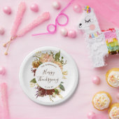 Happy Thanksgiving Autumn Bouquet gepersonaliseerd Papieren Bordje (Feest)