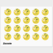 Happy Thanksgiving Autumn Bright Yellow Lotus Ronde Sticker (Vel)