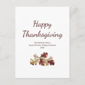 Happy Thanksgiving Autumn Foliage Botanical Feestdagenkaart (Voorkant)