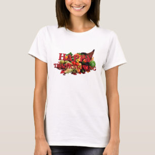 Happy Thanksgiving Autumn Harvest Cornucopia Herfs T-shirt