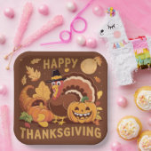 Happy Thanksgiving Autumn Harvest Paper Bord (Feest)