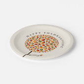 Happy Thanksgiving Autumn Herfst Round Pop Tree Papieren Bordje (Gekanteld)