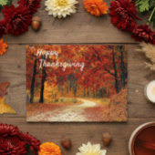 Happy Thanksgiving Autumn Landscape Scene Herfst Briefkaart