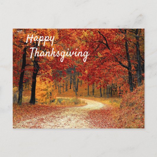 Happy Thanksgiving Autumn Landscape Scene Herfst Briefkaart (Voorkant)