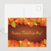 Happy Thanksgiving Autumn Leaves Briefkaart (Voorkant / Achterkant)