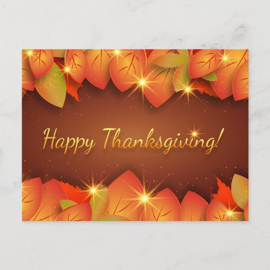 Happy Thanksgiving Autumn Leaves Briefkaart (Voorkant)