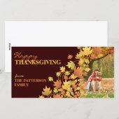 Happy Thanksgiving Autumn Leaves Foto begroeting Feestdagenkaart (Voorkant / Achterkant)